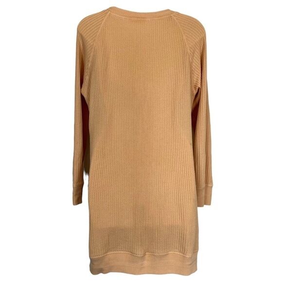 Soft Surroundings Waffle Knit Long Line Orange Pullover Shirt Raglan Top sz S - Picture 11 of 16